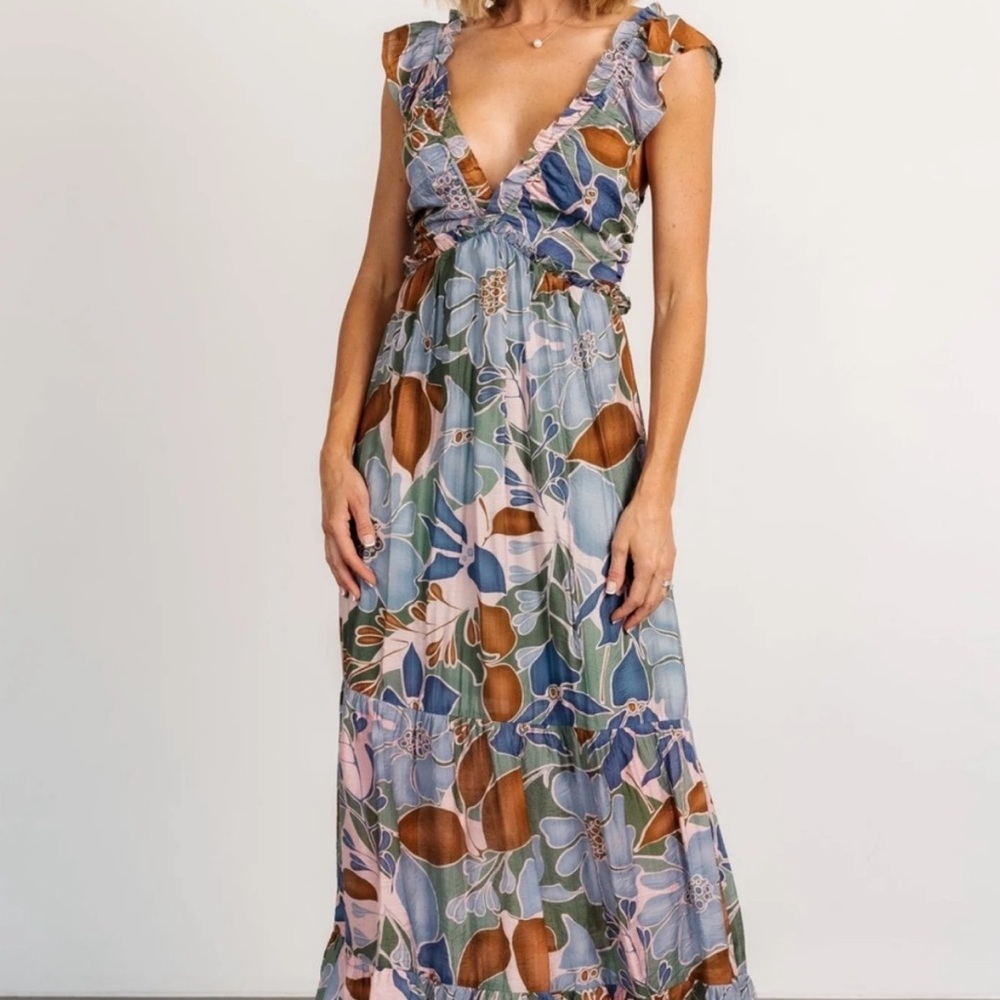 Baltic Born Nylah Back Tie Floral Maxi Dress NWT